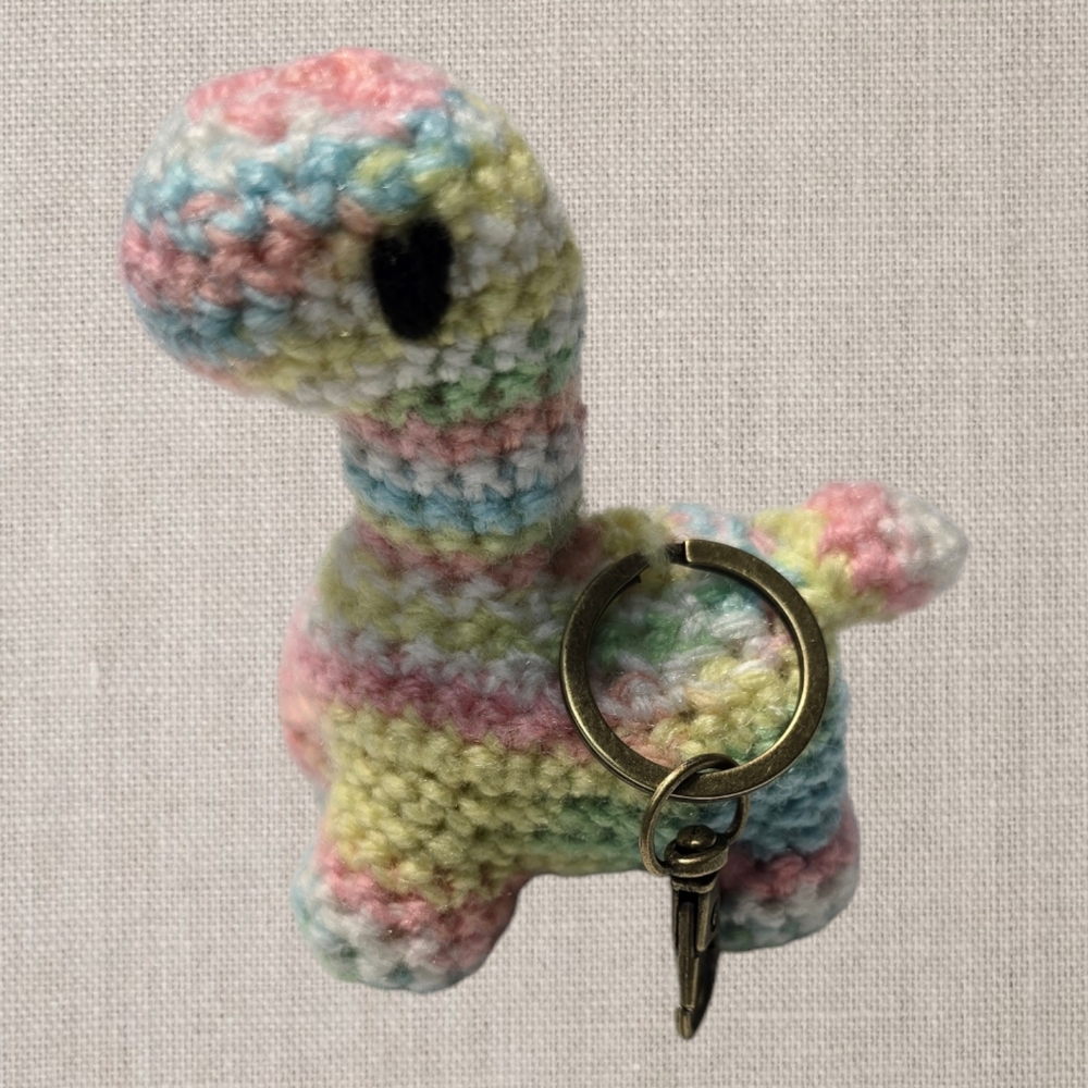 Crocheted Dino Keychain